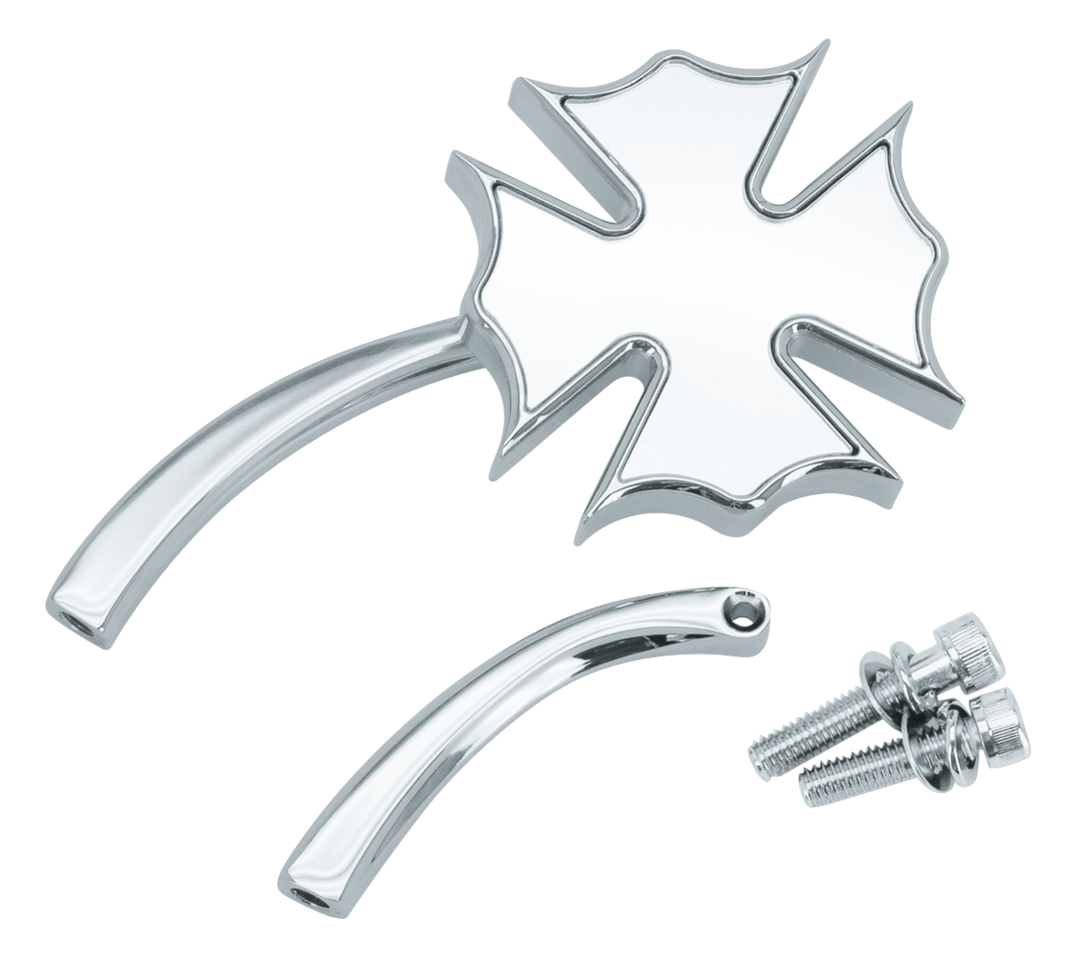 Zodiac Chrome Royal Mirror with Curved Stem – Handlebar