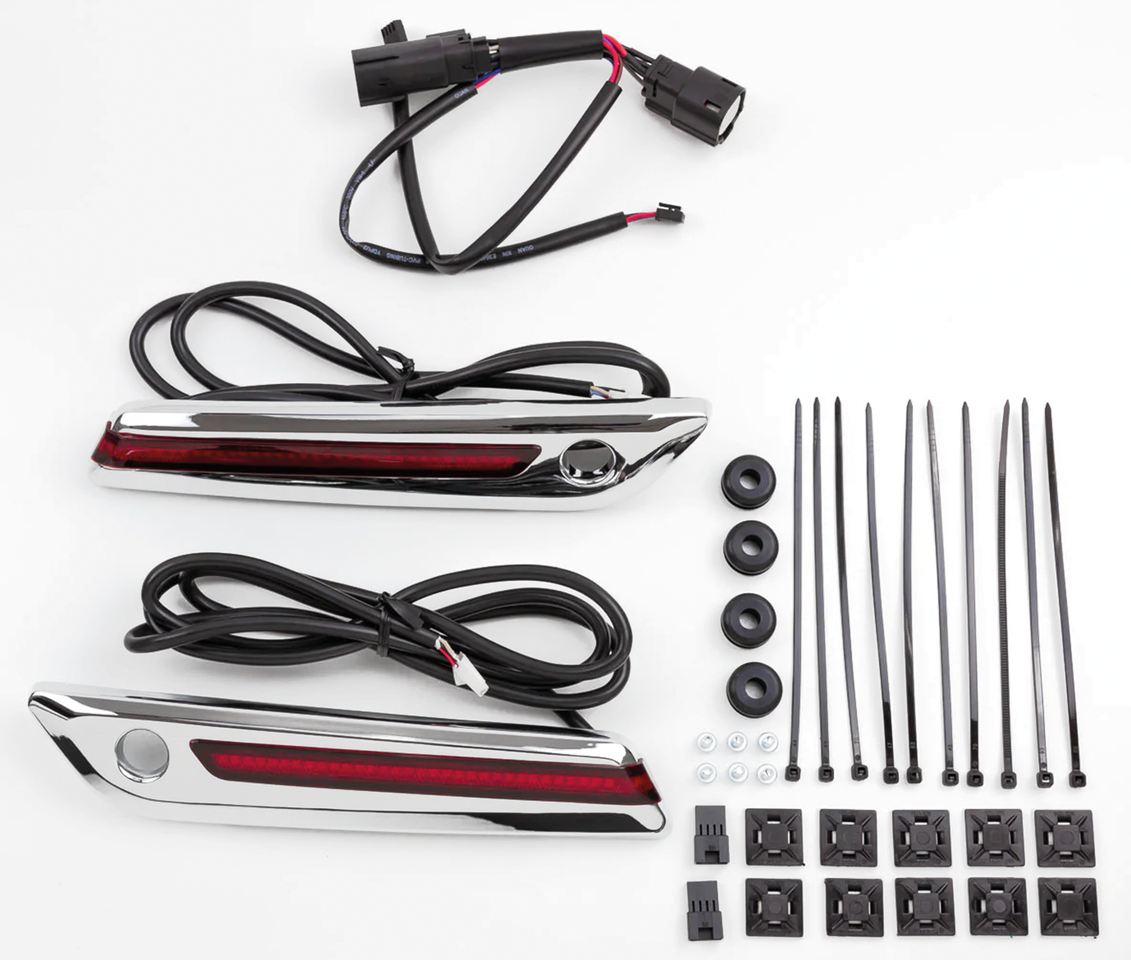 Ciro Lighted Saddlebag Latch Covers for Touring – Electric & Light