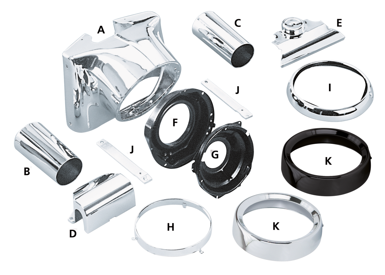 Zodiac Headlight Housing Conversion Kit for Heritage Softail and Fat Boy – Electric & Light