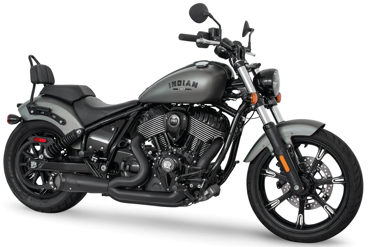 Freedom Performance Exhaust Shorty Turn Out Straight Cut 2-INTO-1 for Indian Powerplus & Thunderstroke