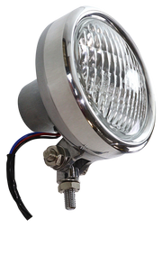 V-Twin Polished Aluminum Retro Headlight – Electric & Light