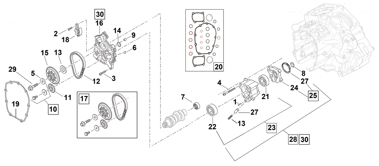 Eastern MC Parts Cam Drive Parts for Milwaukee Eight – Engine