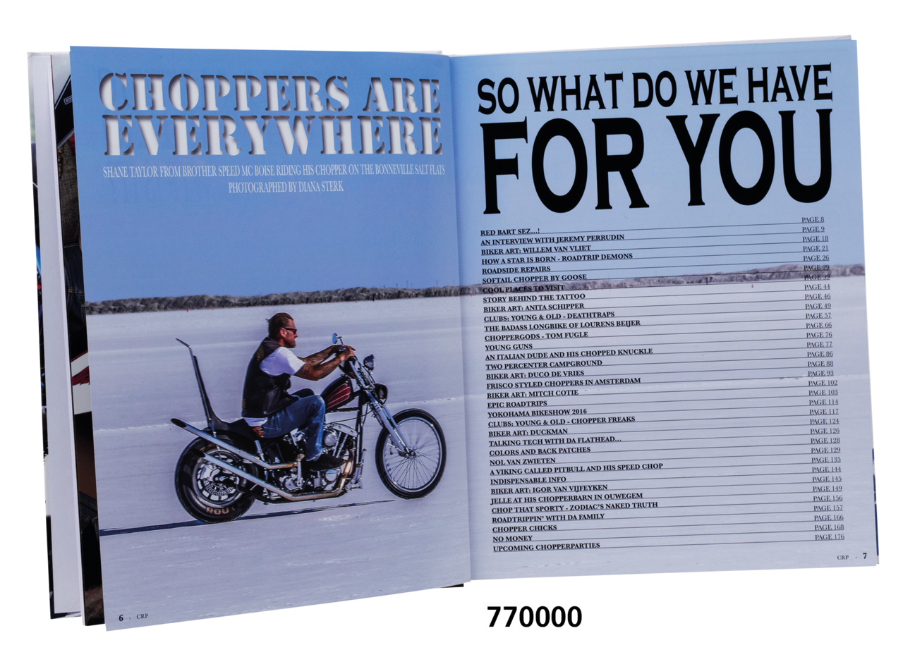 Chop, Ride & Party Two Percenter Roadbooks – Helmets