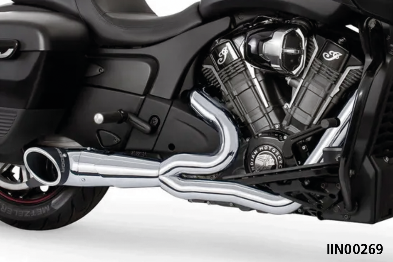 Freedom Performance Exhaust Shorty Turn Out Slash Cut 2-INTO-1 for Indian Powerplus & Thunderstroke