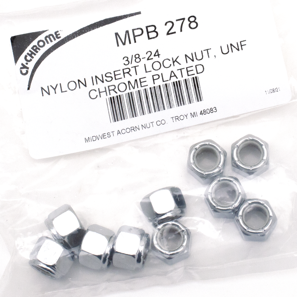 Midwest Acorn Nut Company Chrome Nyloc Nut Assortment – Hardware