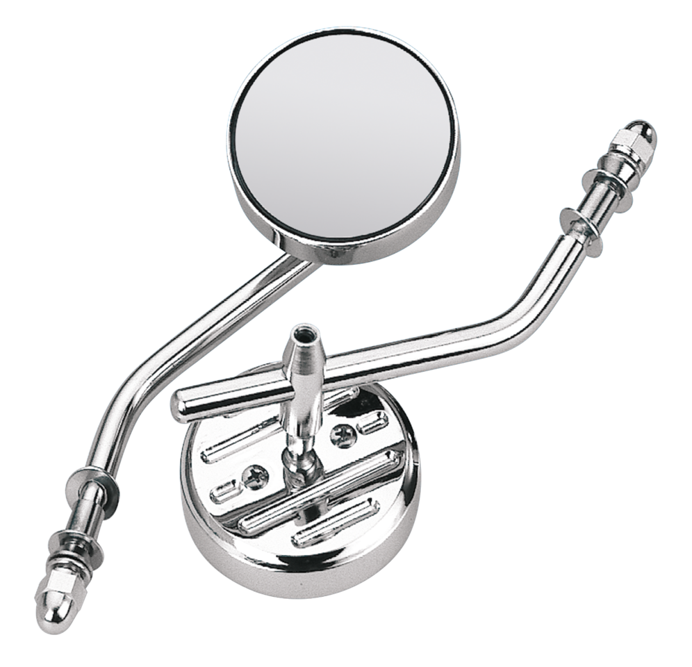 Zodiac Die-Cast Round Mirror with Steel Stem – Handlebar