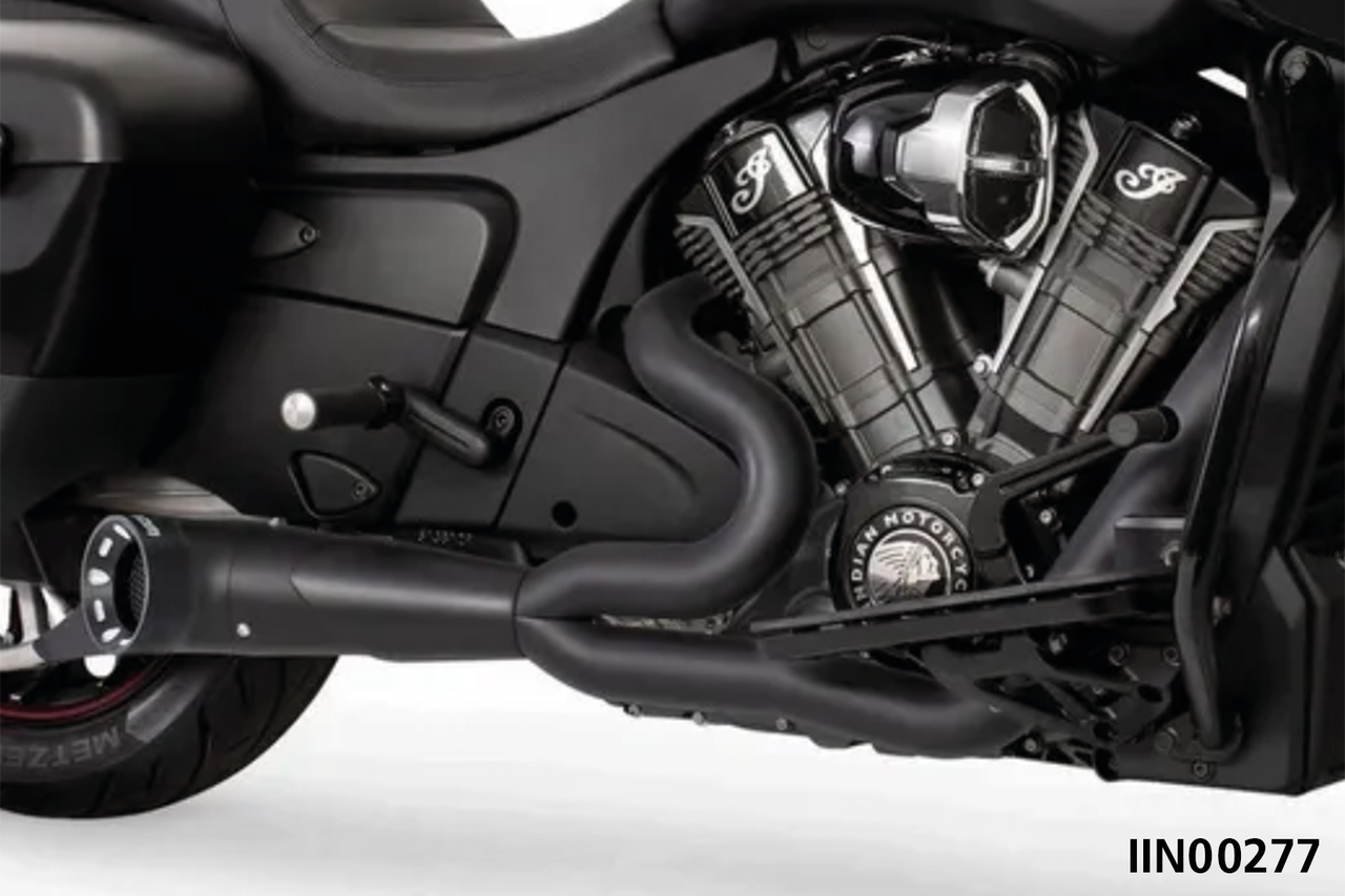 Freedom Performance Exhaust Shorty Turn Out Straight Cut 2-INTO-1 for Indian Powerplus & Thunderstroke