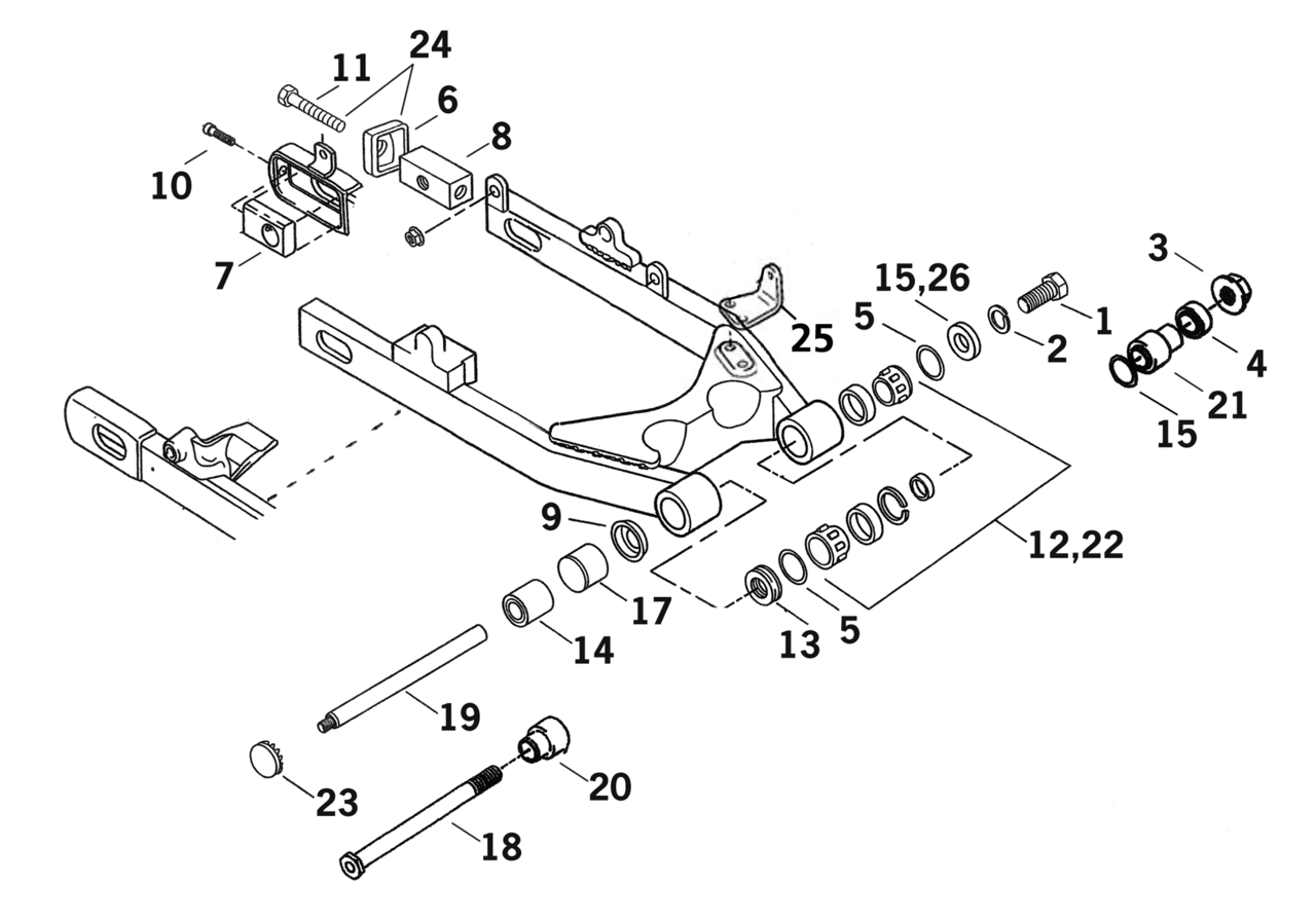 Zodiac Swingarm Parts for Dyna 1991-2017 – Frame & Rear Suspension