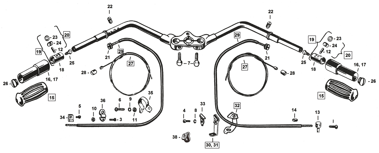 Colony Handlebars and Controls for 1937-1948 Springer Forks