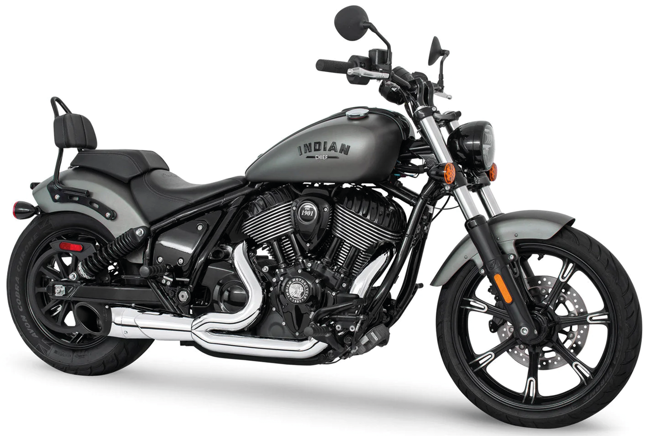 Freedom Performance Exhaust Shorty Turn Out Slash Cut 2-INTO-1 for Indian Powerplus & Thunderstroke