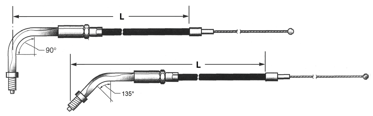 Zodiac T02 - Throttle & Idle Cable 1981-1989 Big Twin & 1981-1985 Sportster – Control Cables & Hydraulic Lines