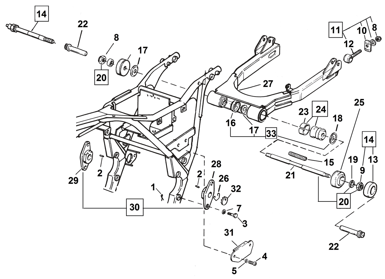 S&S Cycle Swingarm Parts for FXR – Frame & Rear Suspension