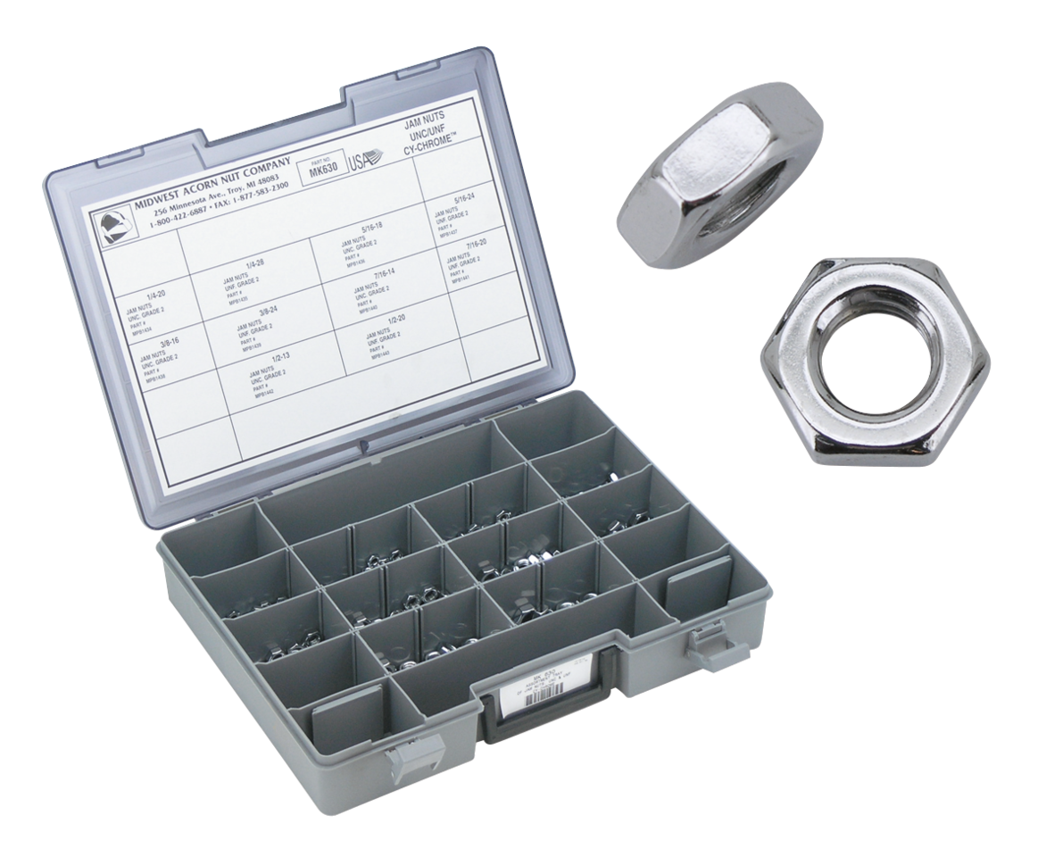 Midwest Acorn Nut Company Chrome Jam Nuts Assortment – Hardware