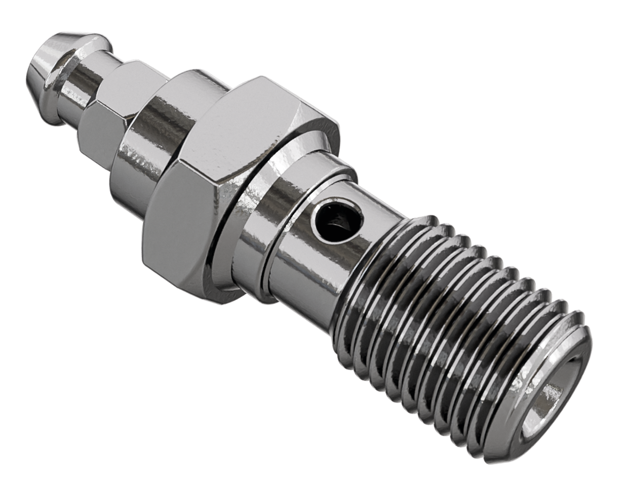Goodridge Banjo Bolt with Bleeder Nipple – Control Cables & Hydraulic Lines