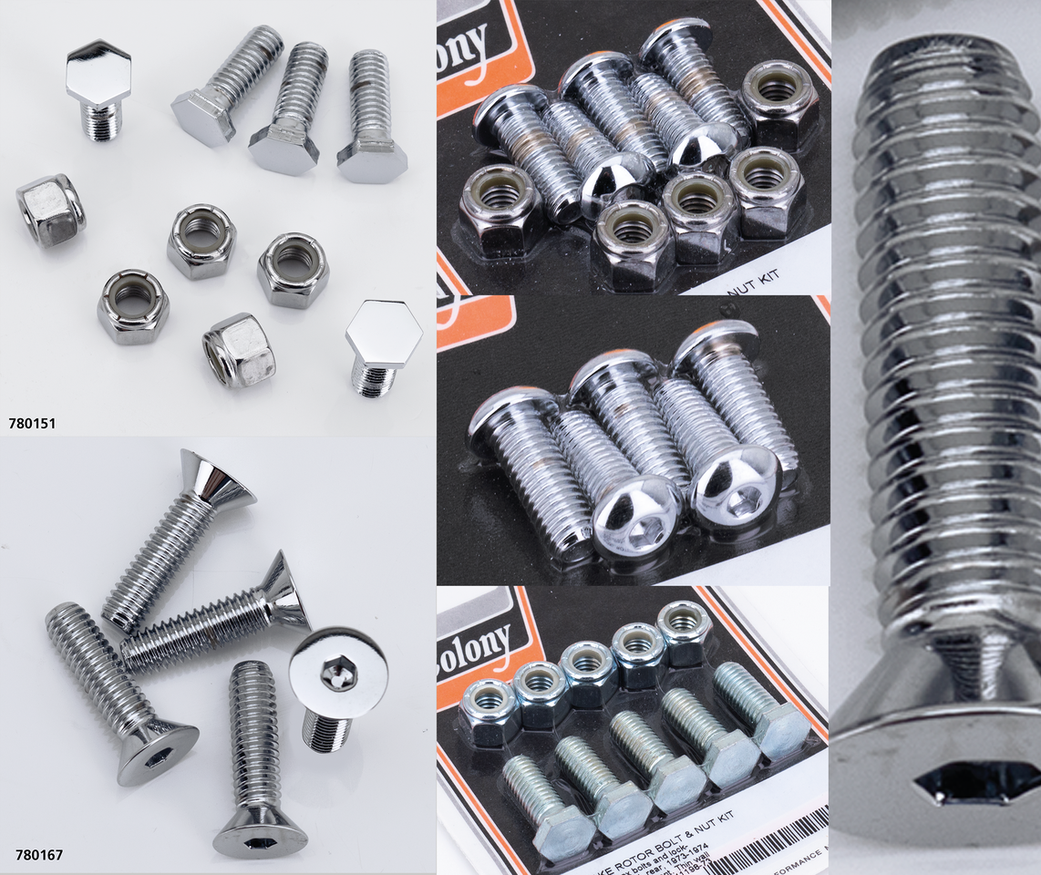Midwest Acorn Nut Company Brake Rotor Screws & Nuts for Sportster – Hardware
