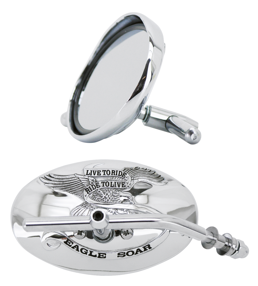 Zodiac Slimline Mirror with Visor and Eagle Logo – Handlebar