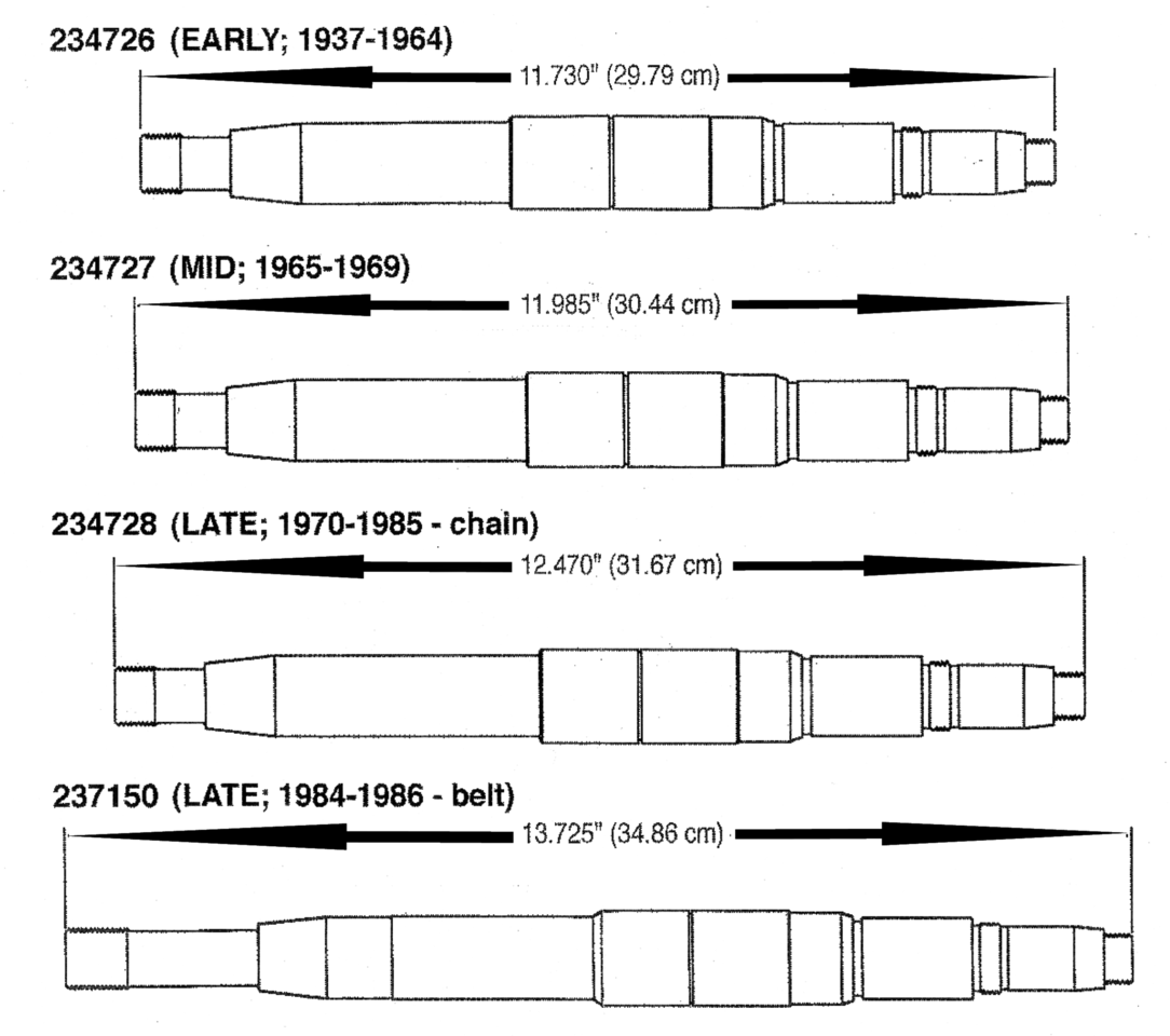 Andrews 4 Speed Transmission Main Shafts