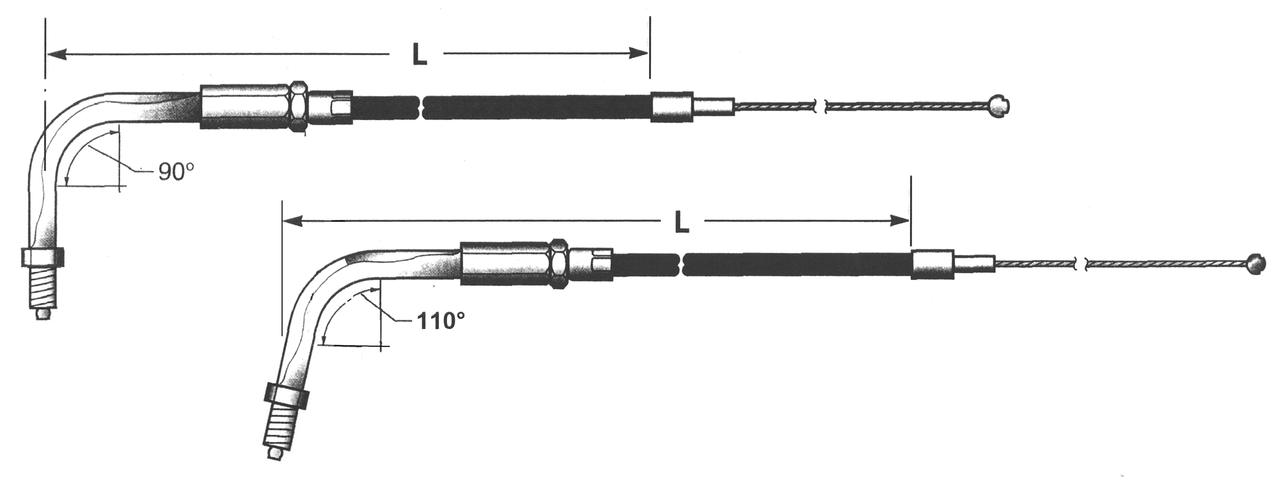 Zodiac T03 - Throttle & Idle Cable 1990-1995 Big Twin – Control Cables & Hydraulic Lines