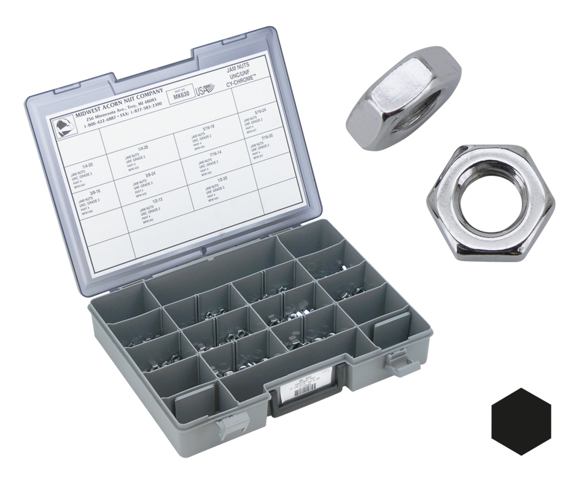 Midwest Acorn Nut Company Chrome Jam Nuts Assortment – Hardware