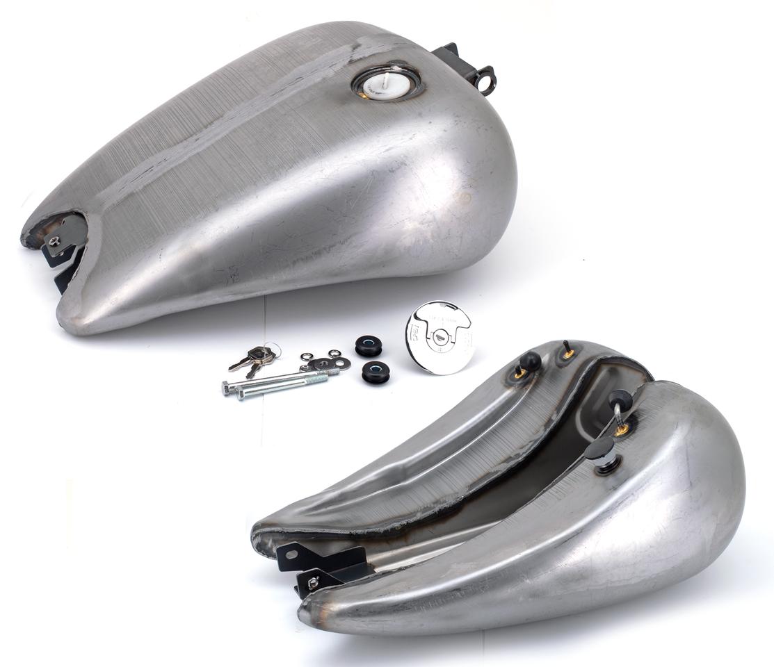 Zodiac One Piece 2" Stretched Smooth Top Steel Gas Tank for Dyna – Gas- & Oil Tank