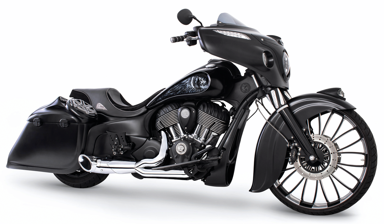 Freedom Performance Exhaust Shorty Turn Out Slash Cut 2-INTO-1 for Indian Powerplus & Thunderstroke
